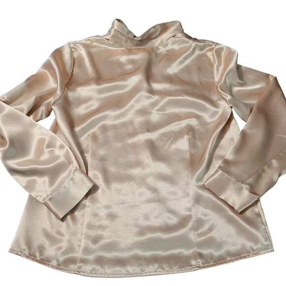JM Collection Womens Button Up Blouse Gold Size 12 100% Polyester Long Sleeve - Picture 2 of 12